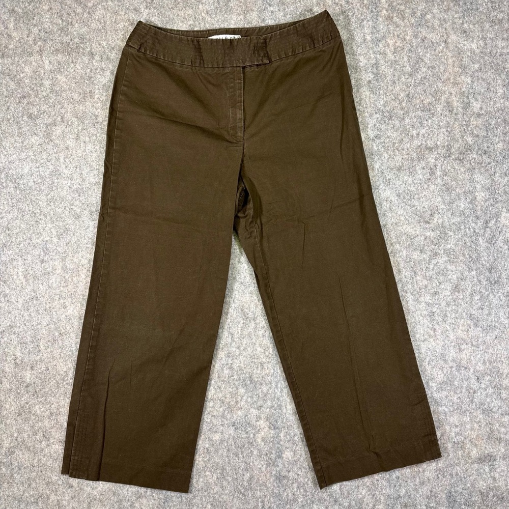 Vintage Nine & Company Womens Brown Cropped Capri Pants Size 8 Cotton‎ Spandex
